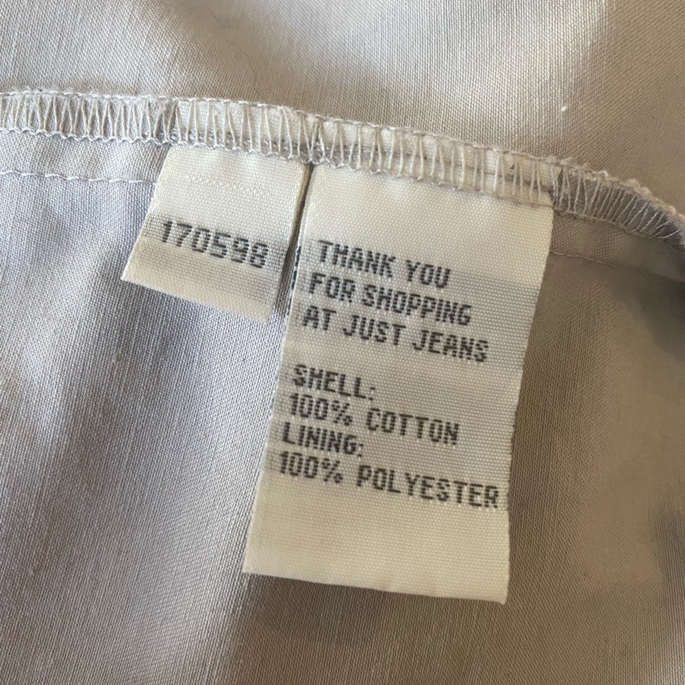 Beautiful Beige Tailored Trench Coat 100% Cotton Just Jeans Size 8 - Picture 10 of 10